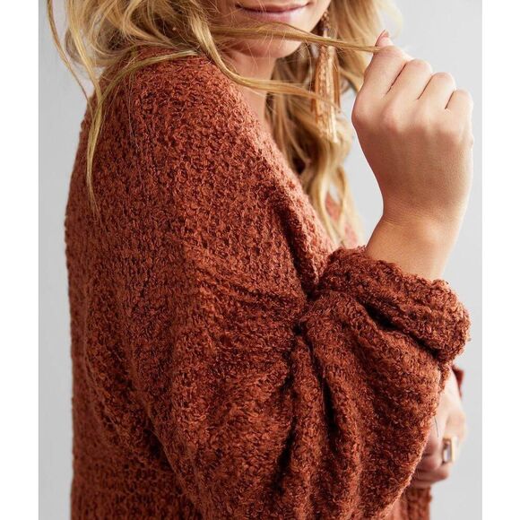 Buckle Daytrip Fuzzy Cardigan Sweater In Arabian Spice Orange Size Large - Picture 3 of 8